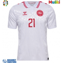 Danska Morten Hjulmand #21 Gostujuci Dres EP 2024 Kratak Rukav